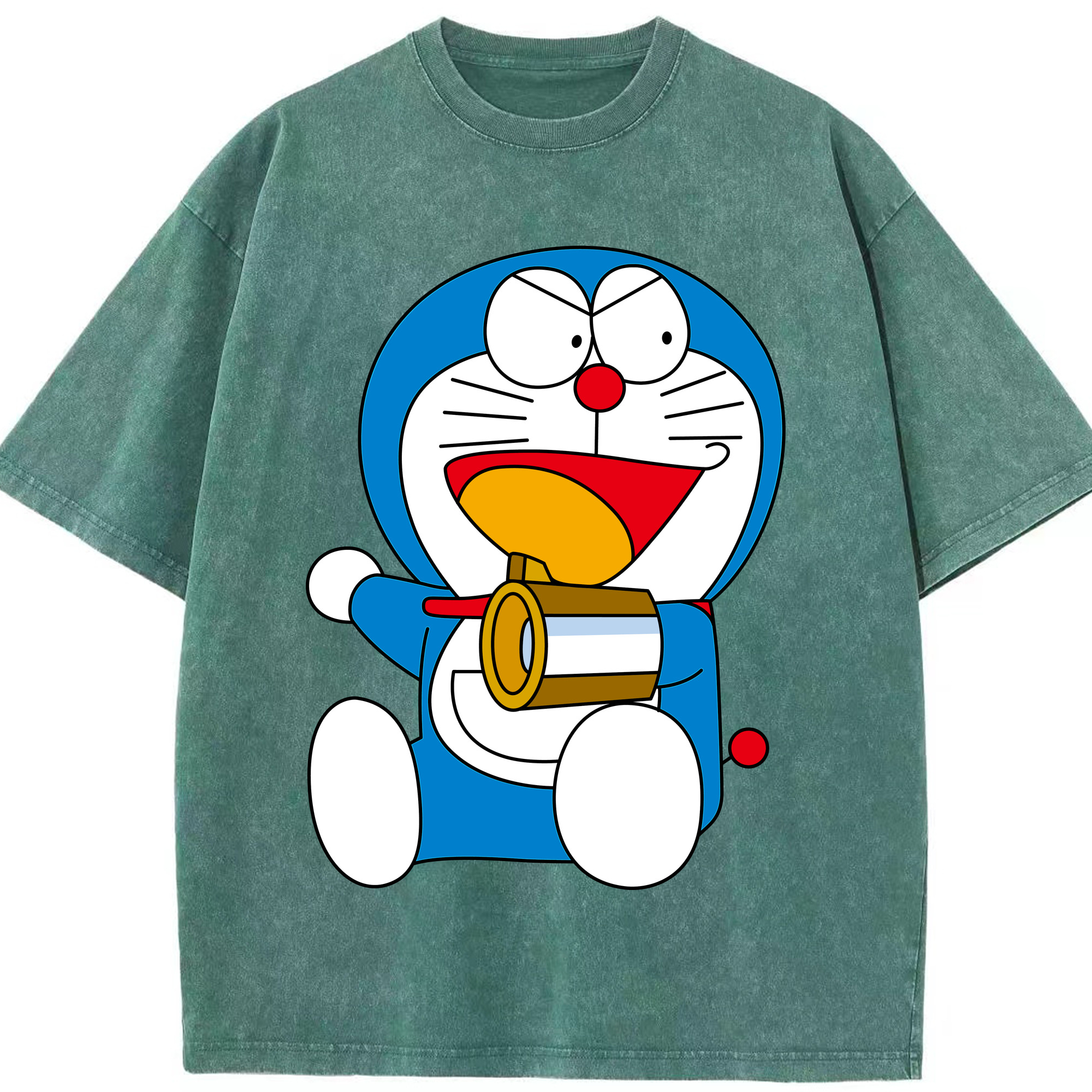 （画像用） ドラえもん Doraemon 綿100% ヴィンテージ風 半袖Tシャツ（フロントプリント）